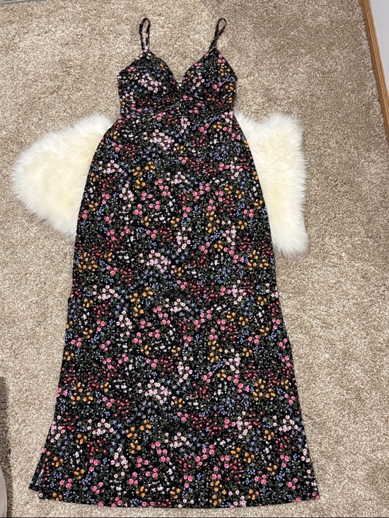 No Boundaries Dresses & Skirts - No Boundaries Women’s Muti Color Floral Spaghetti Strap Maxi Black Dress Size S